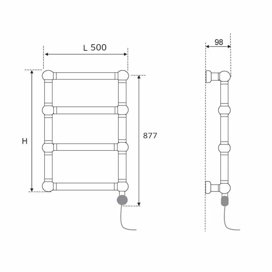 Radiateur modulaire électrique en laiton chromé ou doré à 200 W - Caesar Viadurini