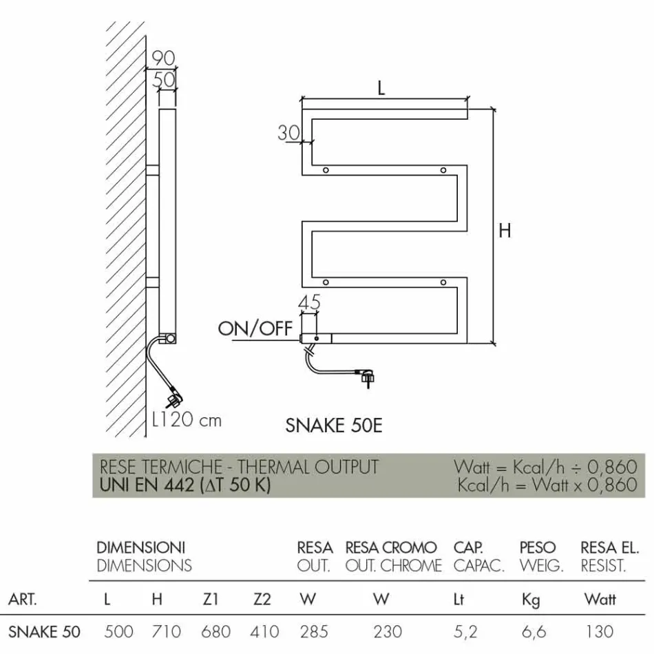Radiateur électrique chromé de design moderne Snake par Scirocco H Viadurini