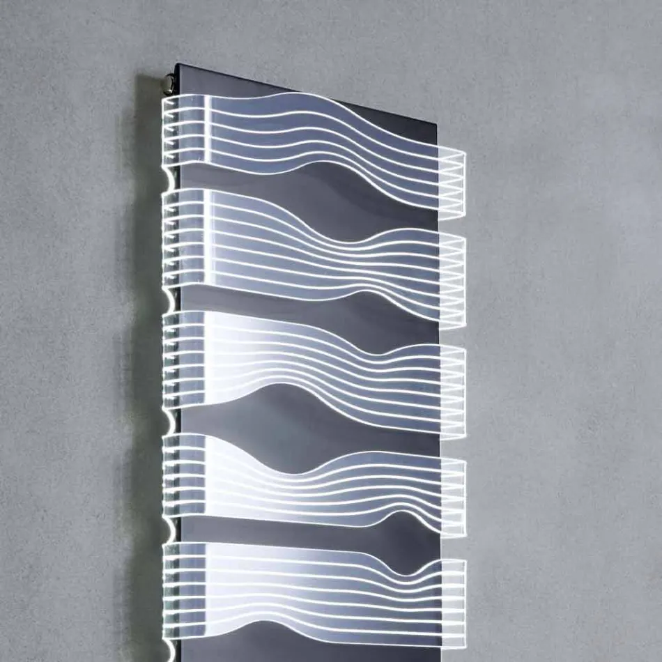 Radiateur électrique design pour salon ou salle de bain avec LED 1000 W - Shine Viadurini