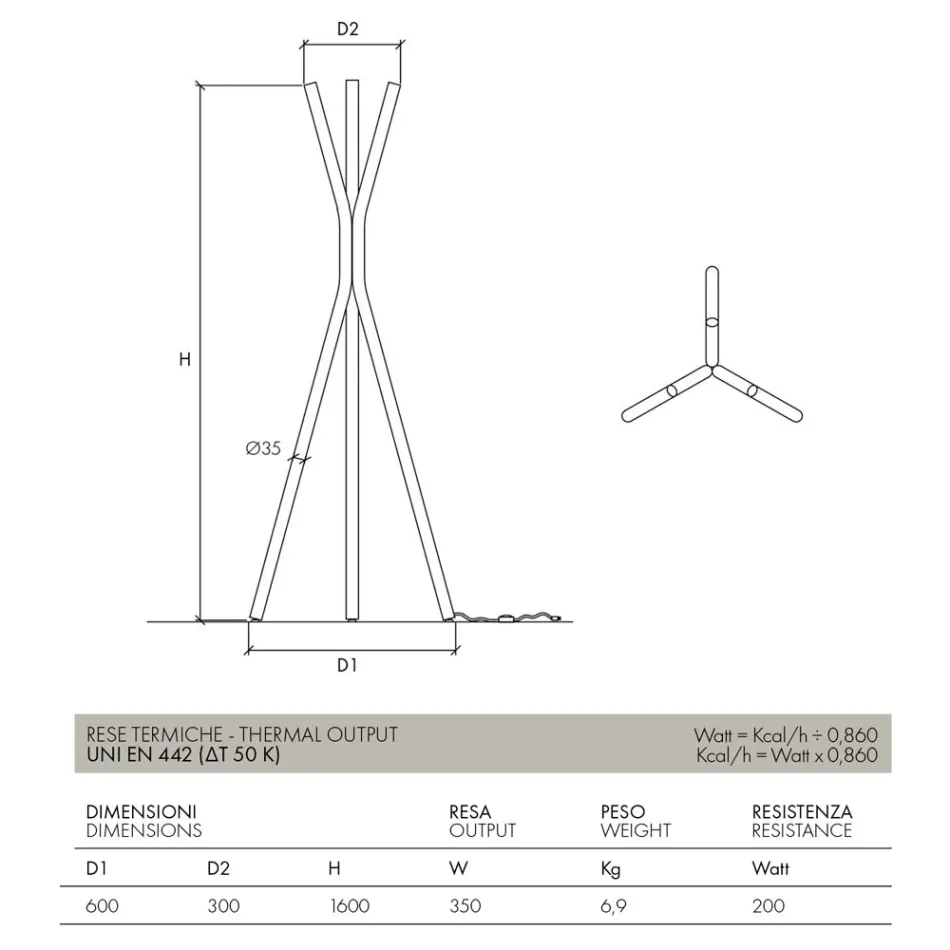 Radiateur électrique sur pied en acier avec interrupteur à pédale - Tree Viadurini