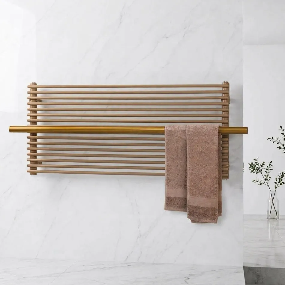 Radiateur électrique en acier au carbone beige, fabriqué en Italie - Solaris Viadurini