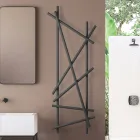 Radiateur électrique en acier avec tubes à section ronde fabriqué en Italie - Aléatoire Viadurini