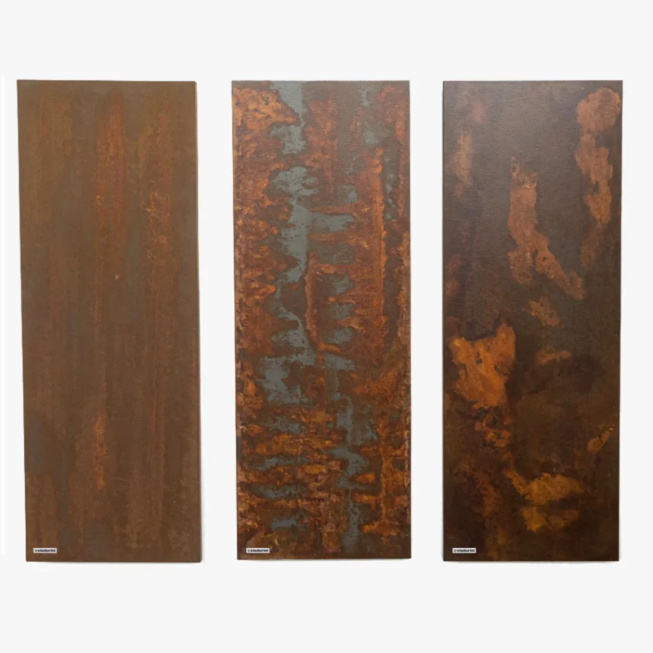 Radiateur électrique en poudre de marbre italien effet Corten - Lines Viadurini