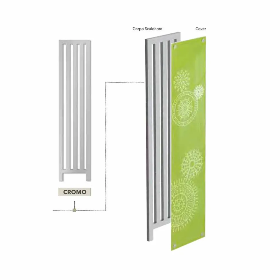 Radiateur électrique vertical avec la conception de couvercle New Robe Scirocco H Viadurini