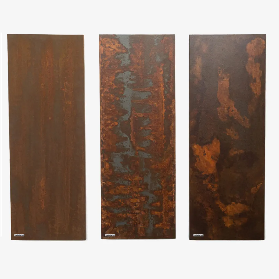 Radiateur hybride finition Corten en poudre de marbre italien - Lines Viadurini