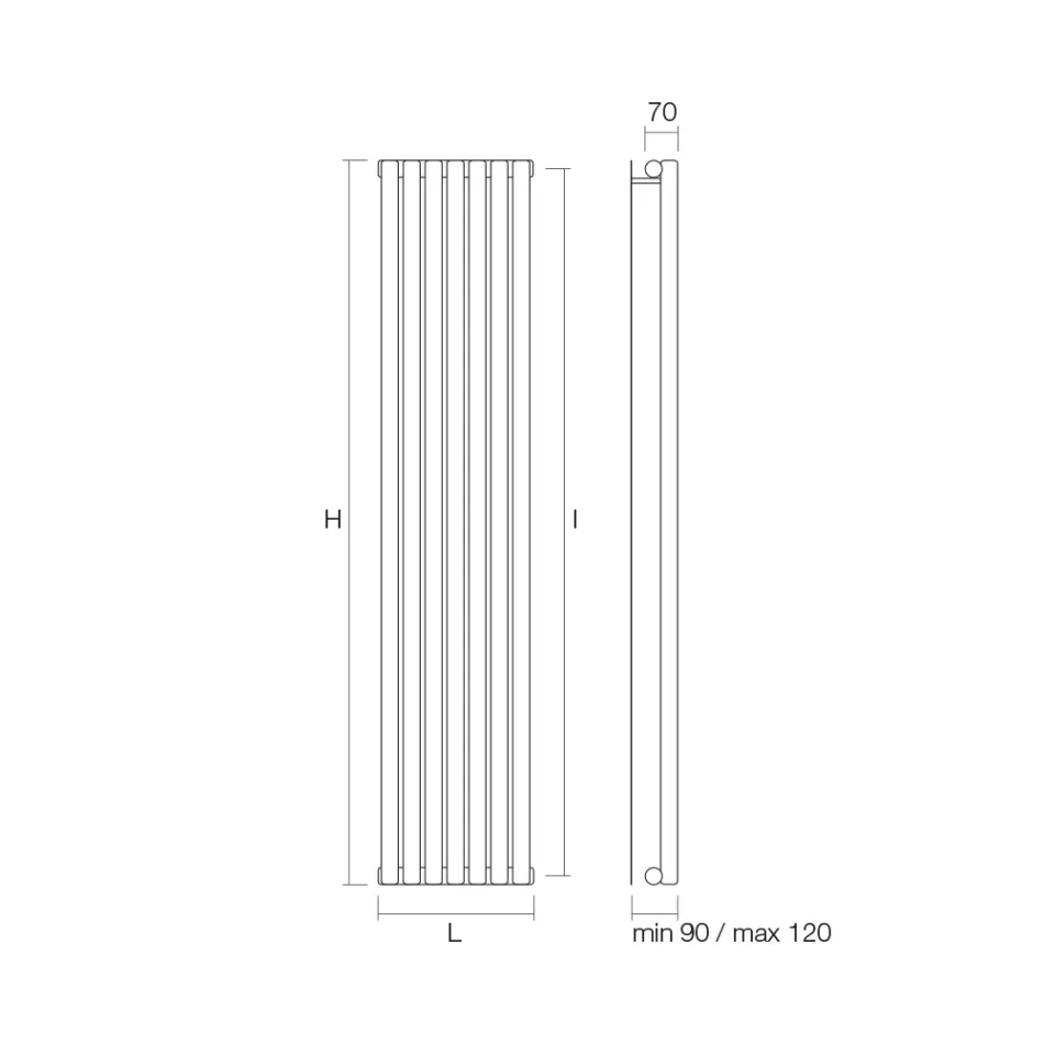 Radiateur hydraulique à collecteurs horizontaux en acier au carbone - cerises Viadurini