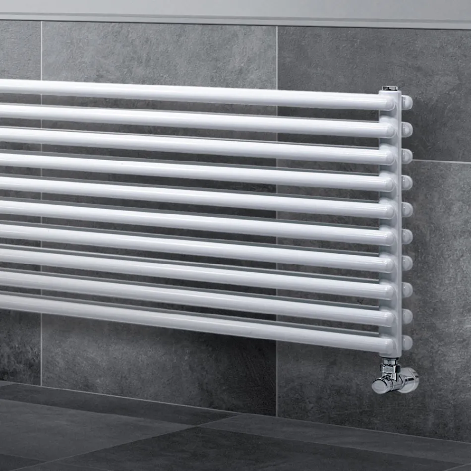 Radiateur hydraulique avec double série d'éléments horizontaux fabriqué en Italie - Strega Viadurini