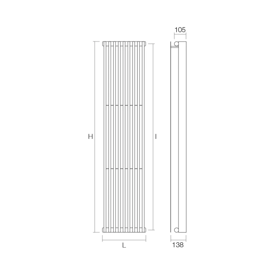 Radiateur hydraulique à double série d'éléments plats fabriqué en Italie - Macédoine Viadurini