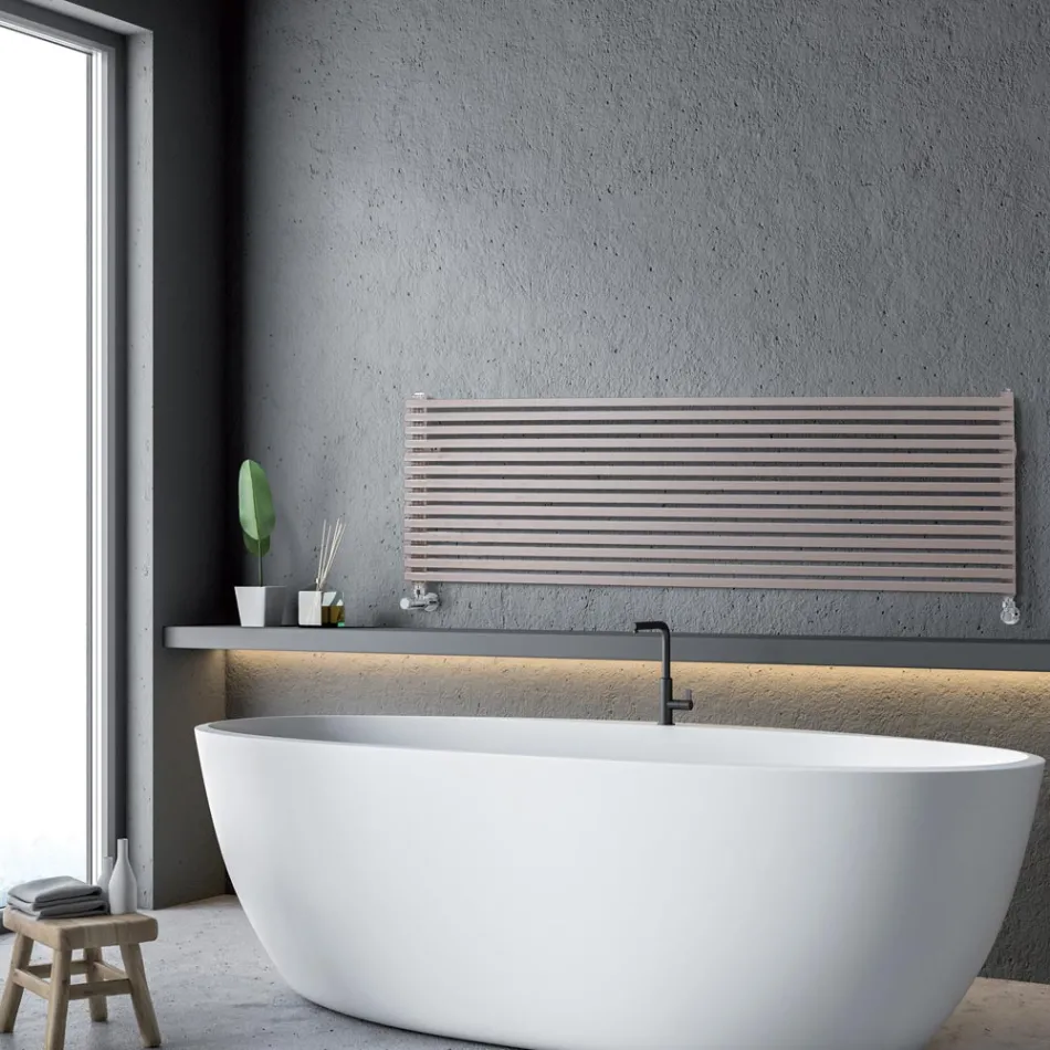 Radiateur hydraulique à éléments à section carrée unique fabriqué en Italie - Nougat Viadurini