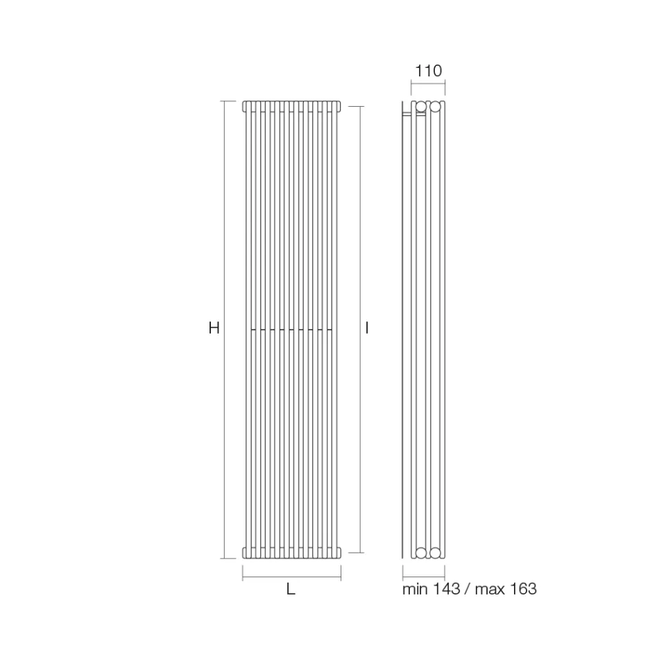 Radiateur hydraulique avec triple série d'éléments verticaux fabriqué en Italie - Cenci Viadurini