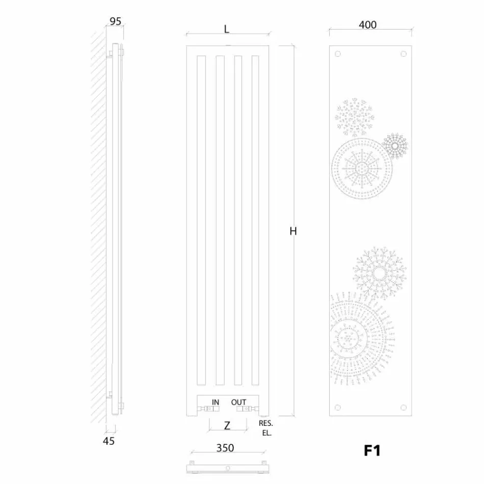 radiateur design hydraulique avec couvercle New Dress par H Scirocco Viadurini