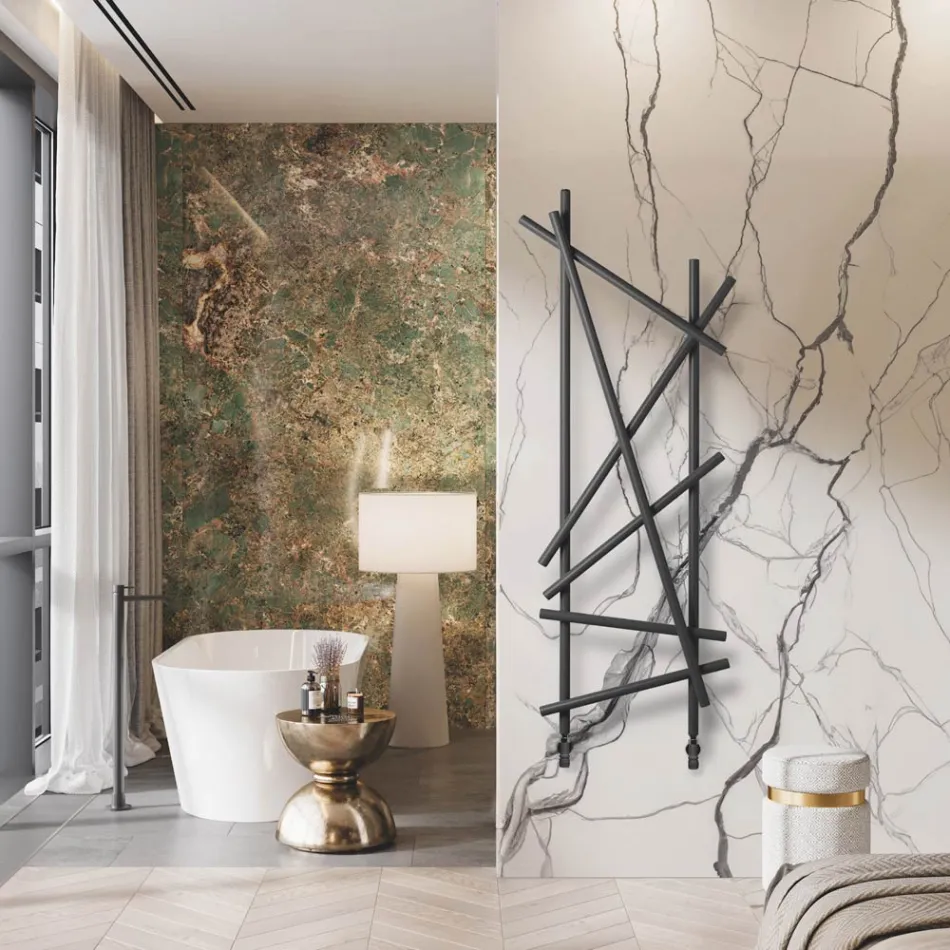 Radiateur hydraulique en acier avec tubes à section ronde fabriqué en Italie - Aléatoire Viadurini