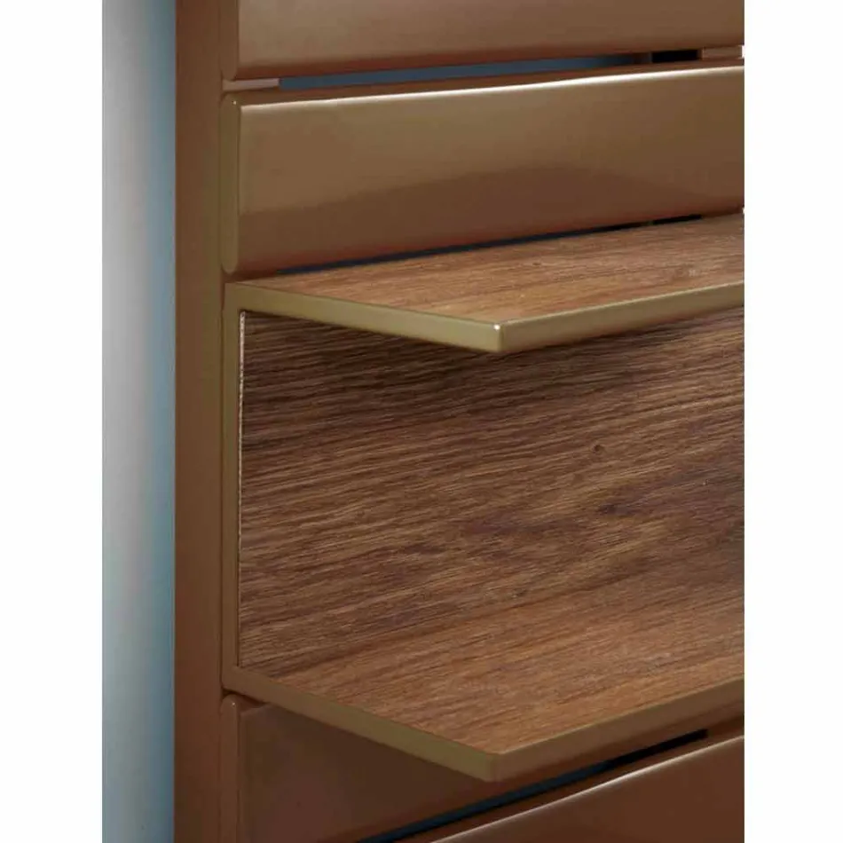 hydraulique en acier TERMOARREDO, étagères en chêne, utilitaire H Scirocco Viadurini