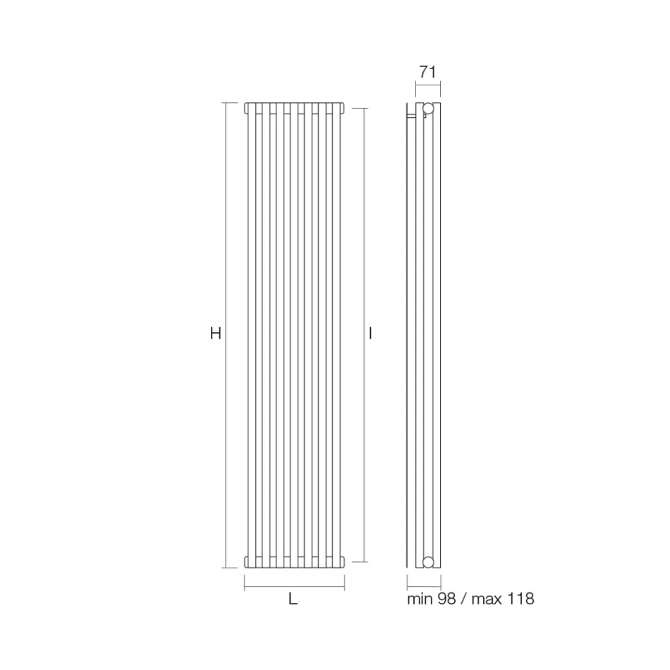 Radiateur Hydraulique Fabriqué avec Structure en Acier au Carbone - Crème Glacée Viadurini