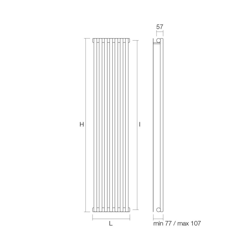 Radiateur hydraulique en acier au carbone fabriqué en Italie - Cannoli Viadurini