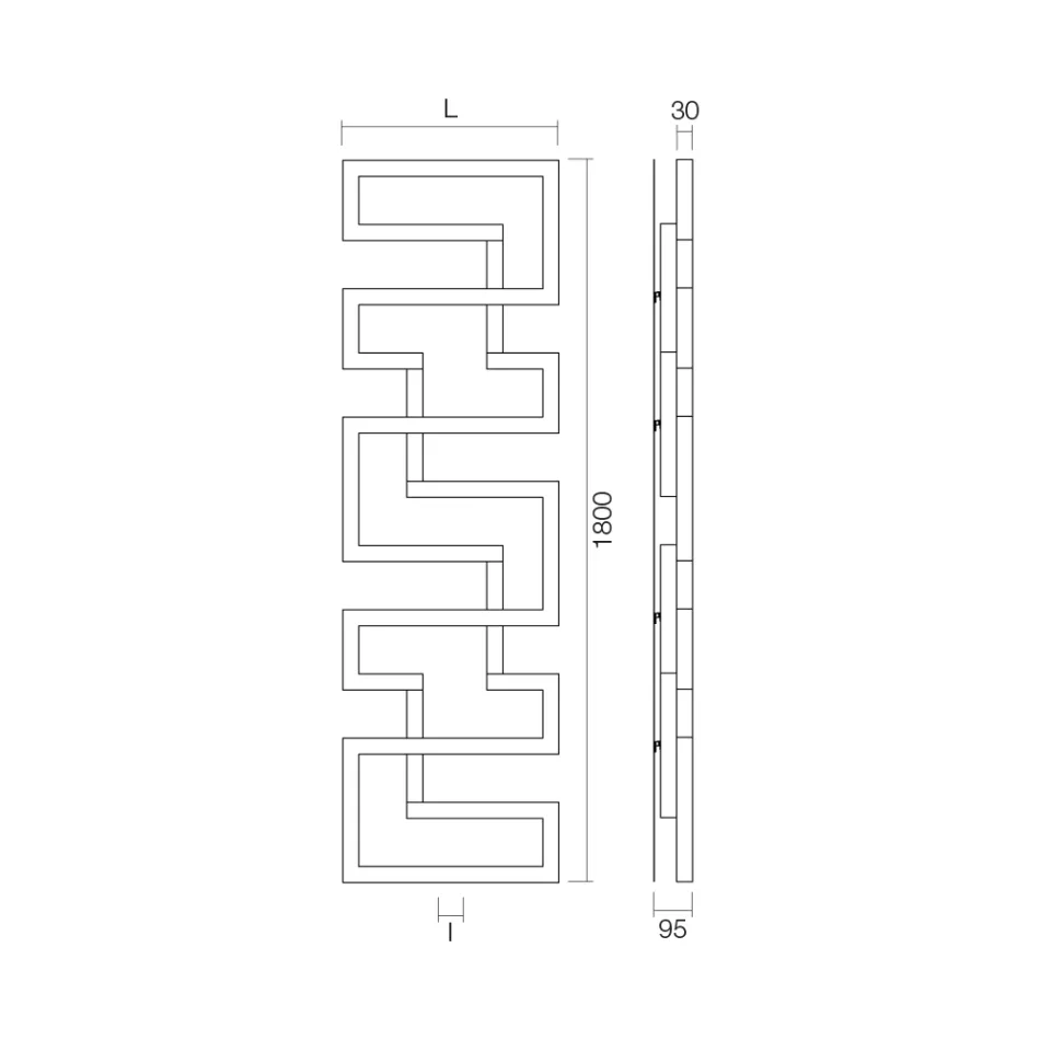 Radiateur hydraulique en acier inoxydable fabriqué en Italie - Four Viadurini