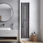 Radiateur en acier au carbone avec porte-serviettes, fabriqué en Italie - Lux Viadurini