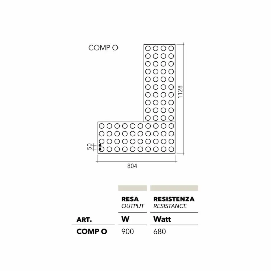 TERMOARREDO lego électrique de couleur moderne, brique par H Scirocco Viadurini