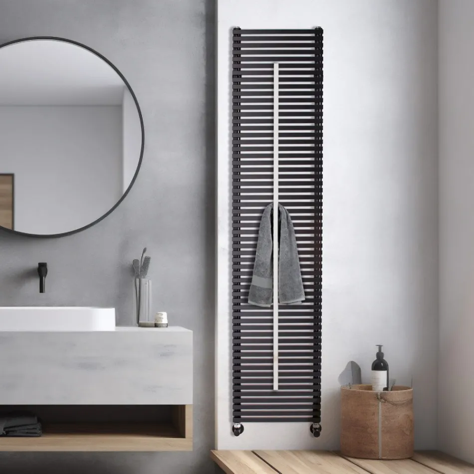 Radiateur mixte Lux avec porte-serviettes en acier, fabriqué en Italie Viadurini