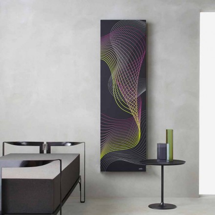 Radiateur mural électrique moderne en acier avec décoration de 1000 watts - Kelvin Viadurini