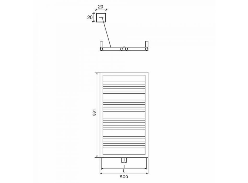 Radiateur sèche-serviettes de salle de bain design carré en acier 412 W - tour Viadurini