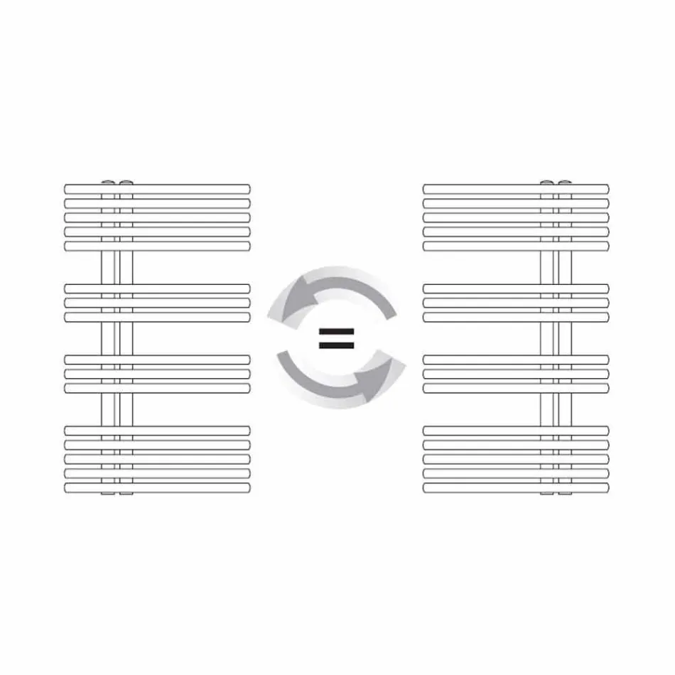 Radiateur Chauffe-serviettes chromé en acier de conception hydraulique 483 W - Pavone Viadurini
