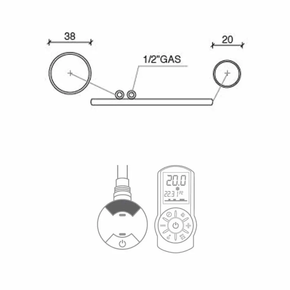 Sèche-serviettes électrique en acier chromé design 700 W - Peacock Viadurini