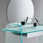 Coiffeuse Maquillage avec Miroir et Tiroir Verre 3 Finitions - Salvie Viadurini