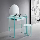 Coiffeuse Maquillage avec Miroir et Tiroir Verre 3 Finitions - Salvie Viadurini