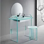 Coiffeuse Maquillage avec Miroir et Tiroir Verre 3 Finitions - Salvie Viadurini