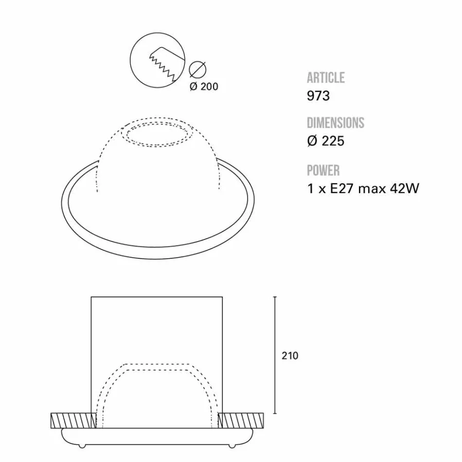 TOSCOT Battersea au grand phare construit Ø22,5 cm Made in Toscane Viadurini