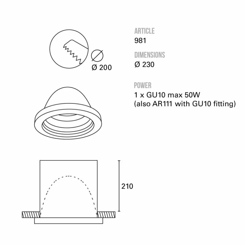 TOSCOT phare construit Karst Ø23 cm Made in Toscane Viadurini