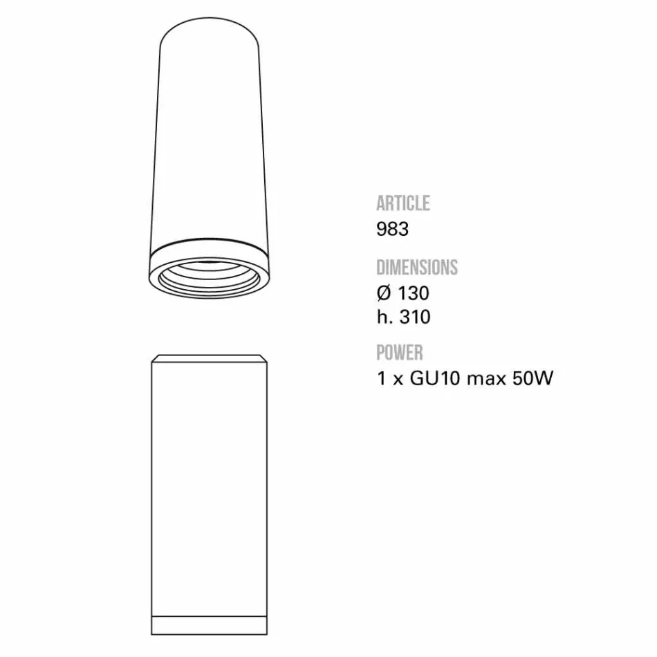 TOSCOT Karst grande lumière plafond Ø 13 x H 31cm Made in Toscane Viadurini