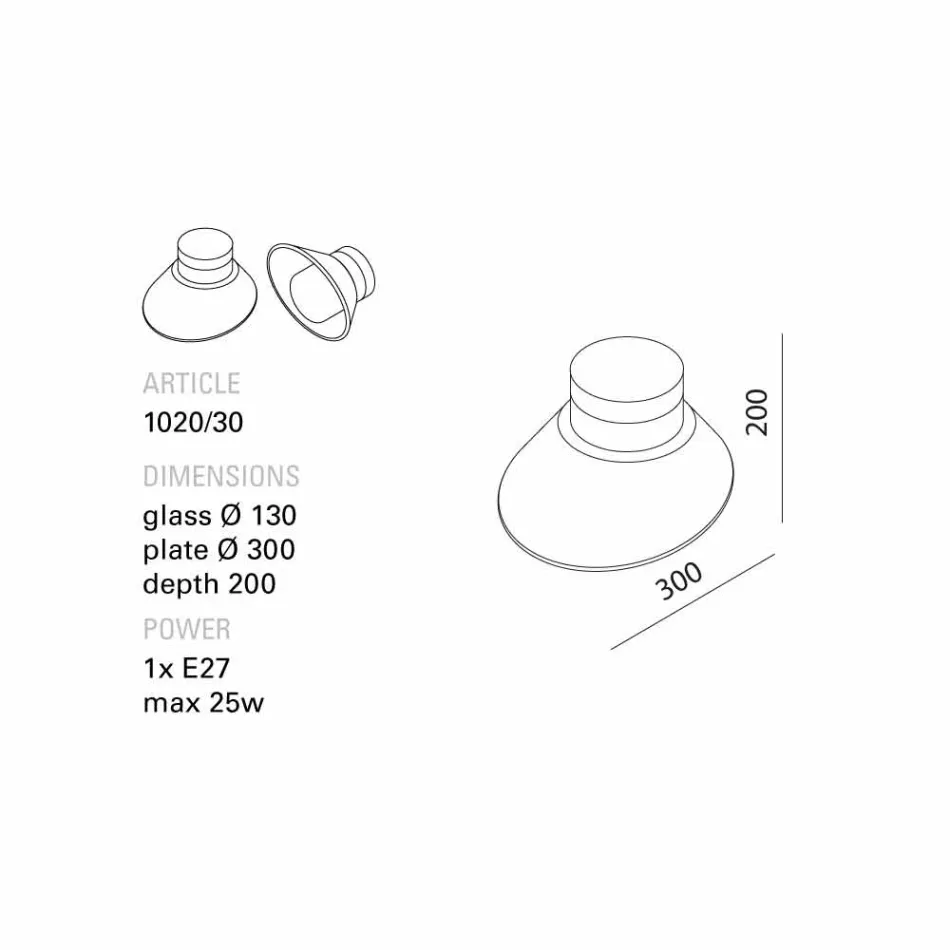 TOSCOT Chapeau! Mur / plafond lampe faite en Toscane Viadurini