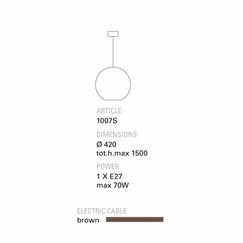 TOSCOT Newton Lampe suspension contemporaine en terre cuite faits à la main Viadurini