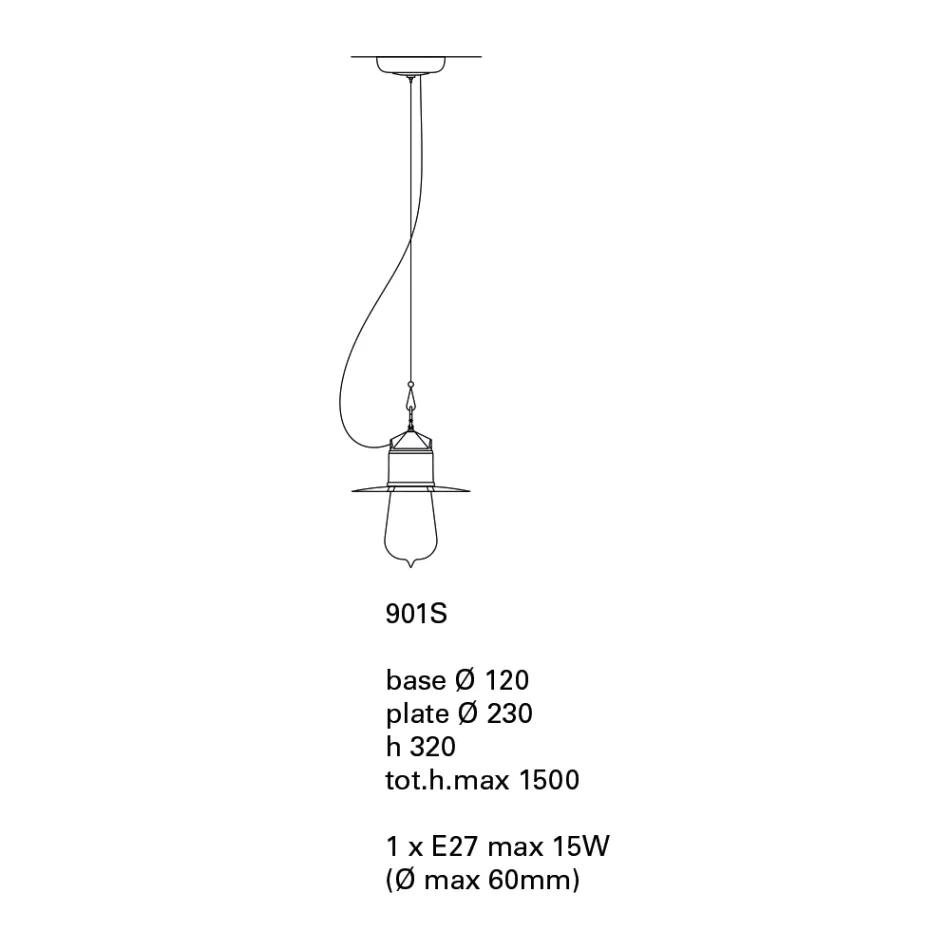 Lampe à suspension Toscot Novecento en terre cuite avec rosace Viadurini