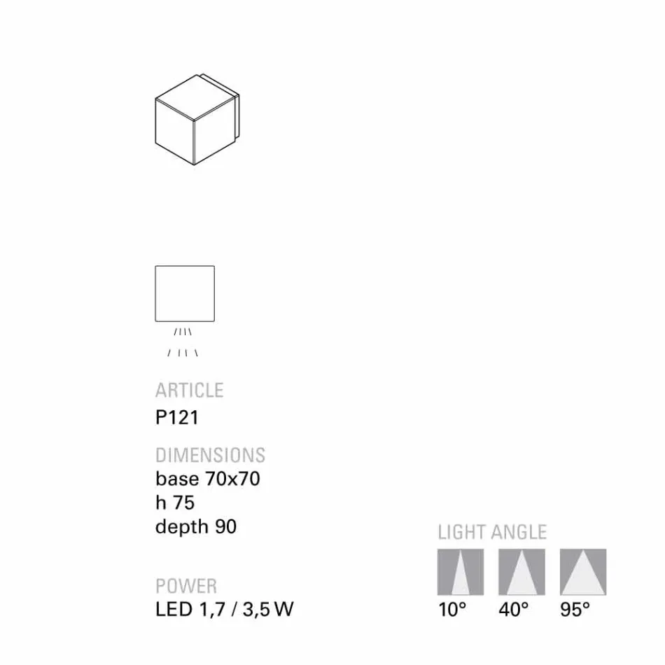 TOSCOT Smith LED terre cuite Extérieur Appliqué, faits à la main Viadurini