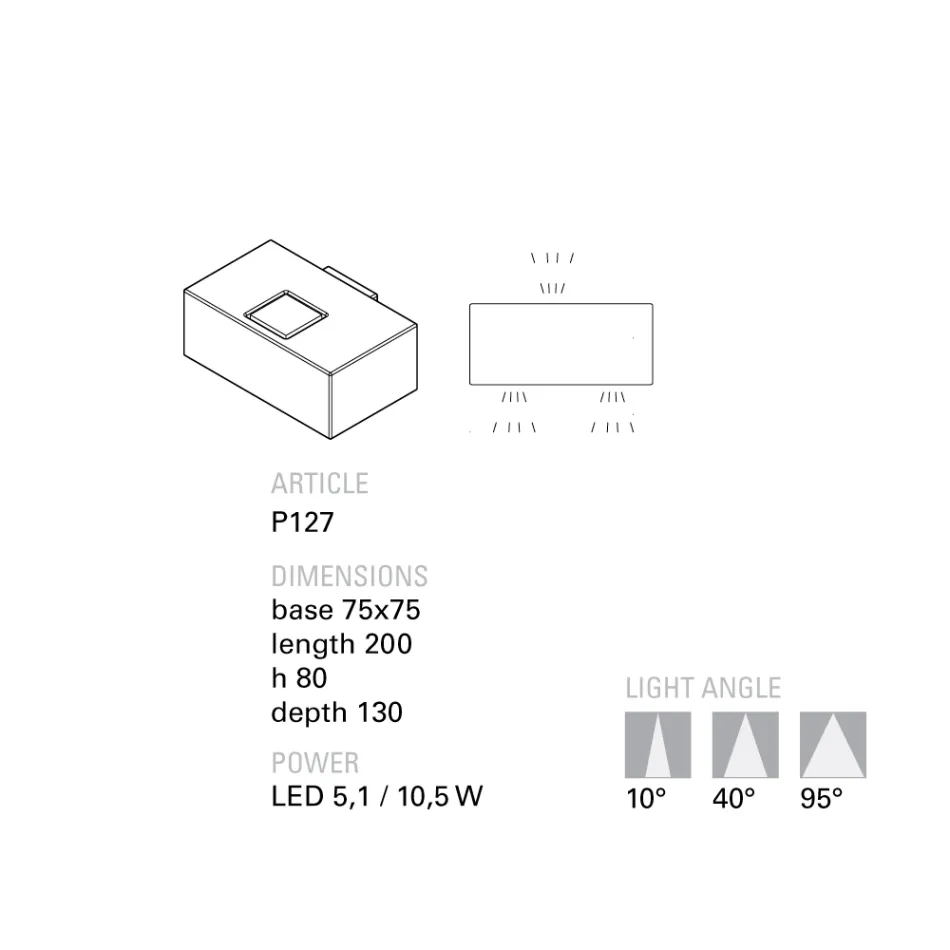 Applique de jardin LED Toscot Smith en terre cuite, fabriquée en Toscane Viadurini