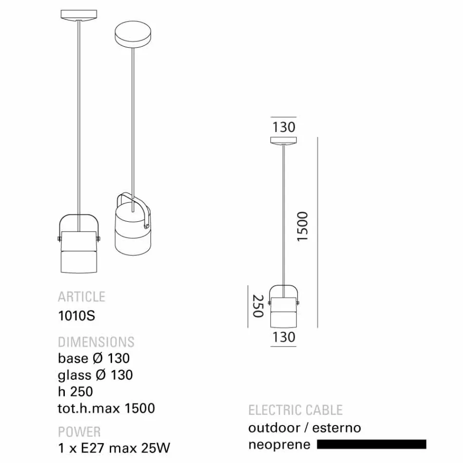TOSCOT suspension Swing en verre soufflé en Toscane Viadurini