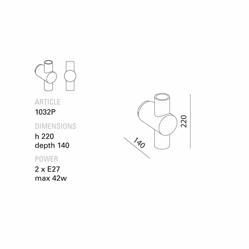 Circulation applique murale TOSCOT avec une base de métal produit en Toscane Viadurini