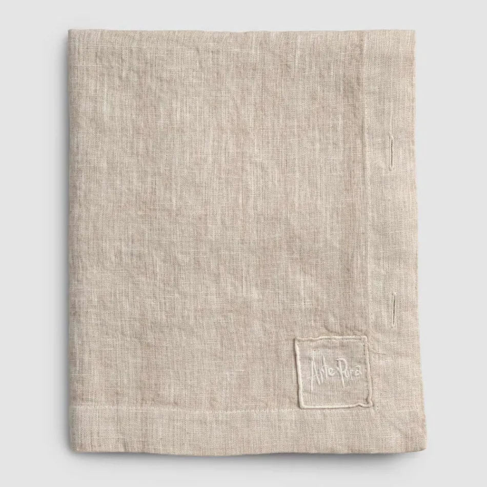 Nappe Modulable en Lin Coloré avec Boutonnières et 10 Boutons - Méditerranée Viadurini