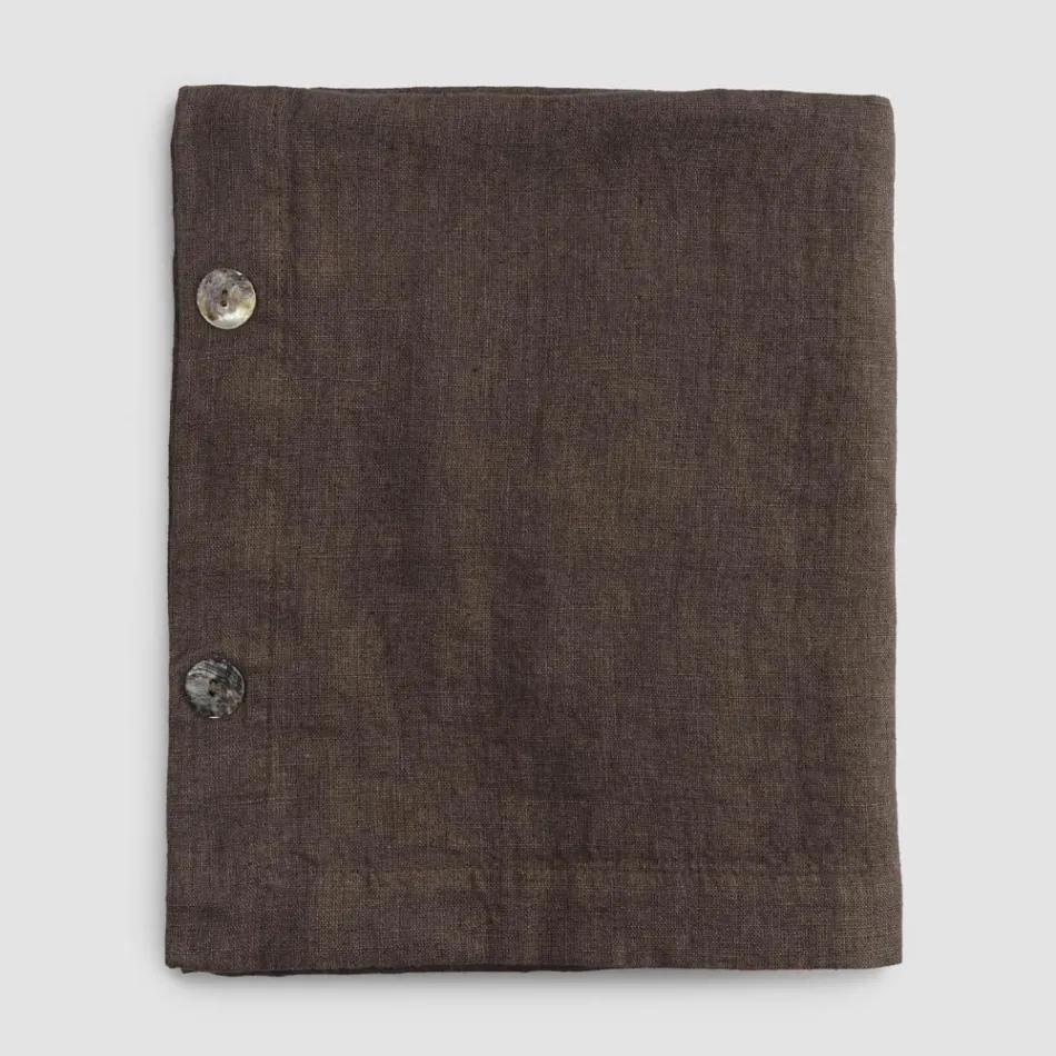 Nappe Modulable en Lin Coloré avec Boutonnières et 10 Boutons - Méditerranée Viadurini