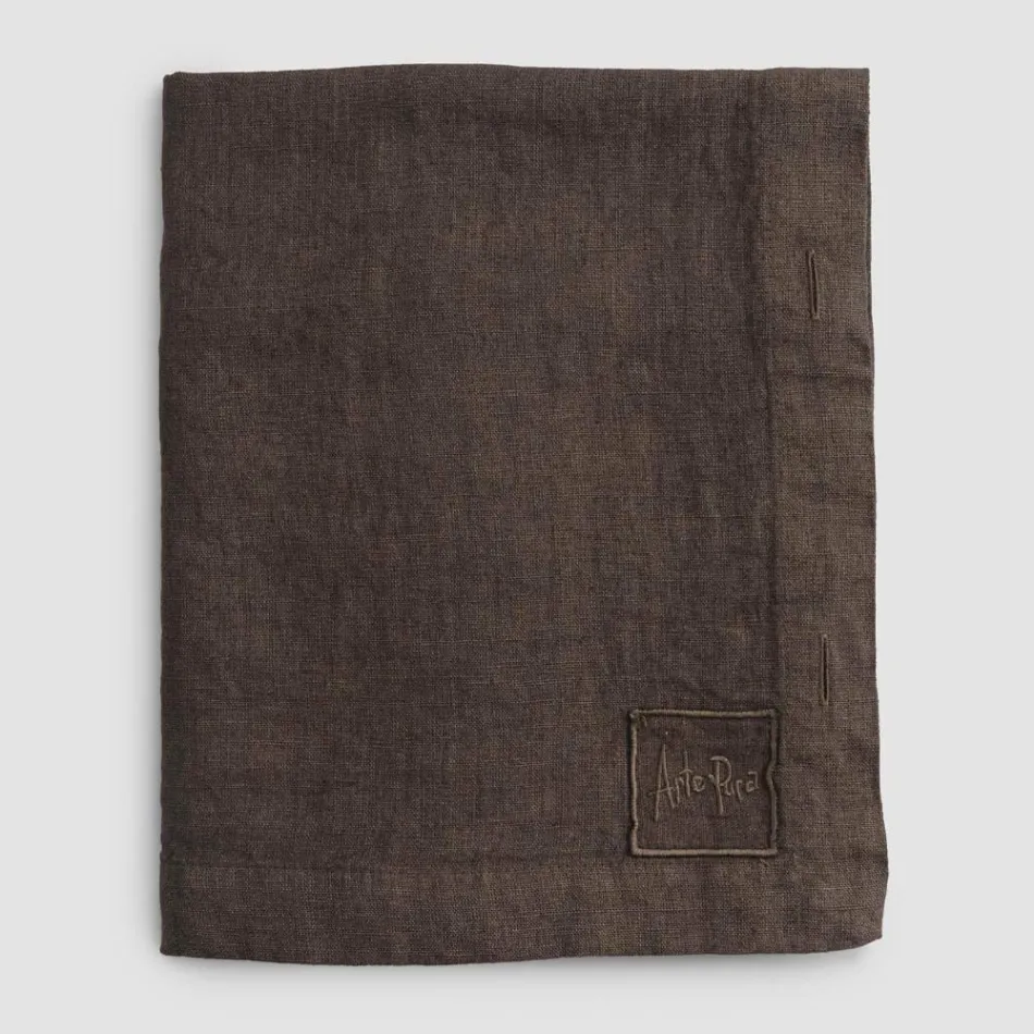 Nappe Modulable en Lin Coloré avec Boutonnières et 10 Boutons - Méditerranée Viadurini