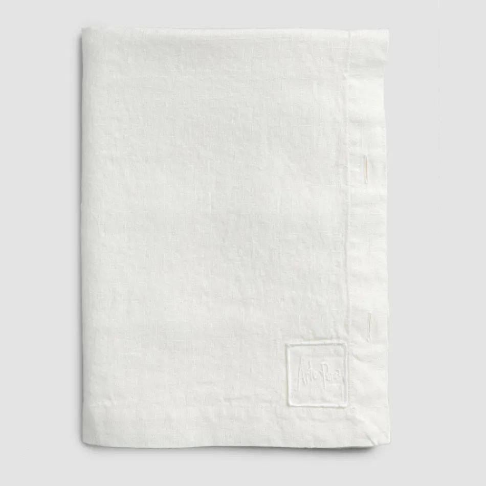 Nappe Modulable en Lin Coloré avec Boutonnières et 10 Boutons - Méditerranée Viadurini