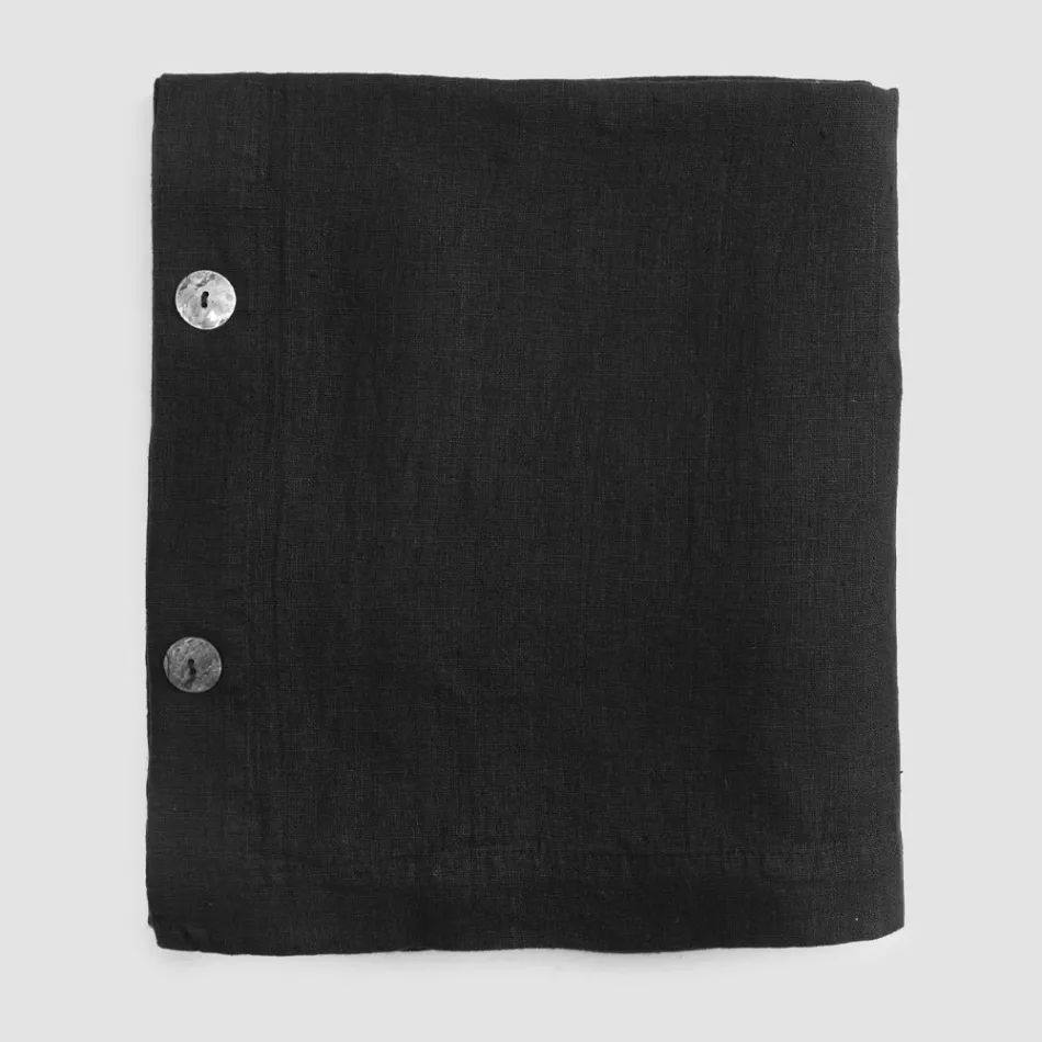 Nappe Modulable en Lin Coloré avec Boutonnières et 10 Boutons - Méditerranée Viadurini