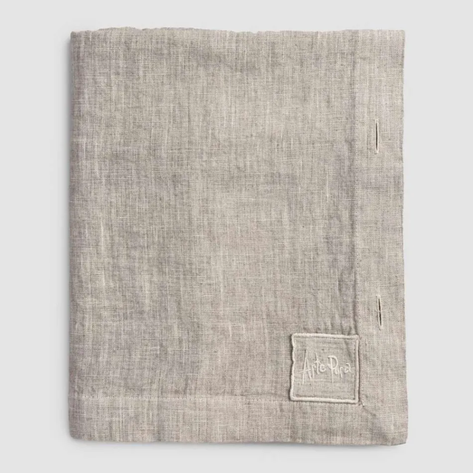 Nappe Modulable en Lin Coloré avec Boutonnières et 10 Boutons - Méditerranée Viadurini