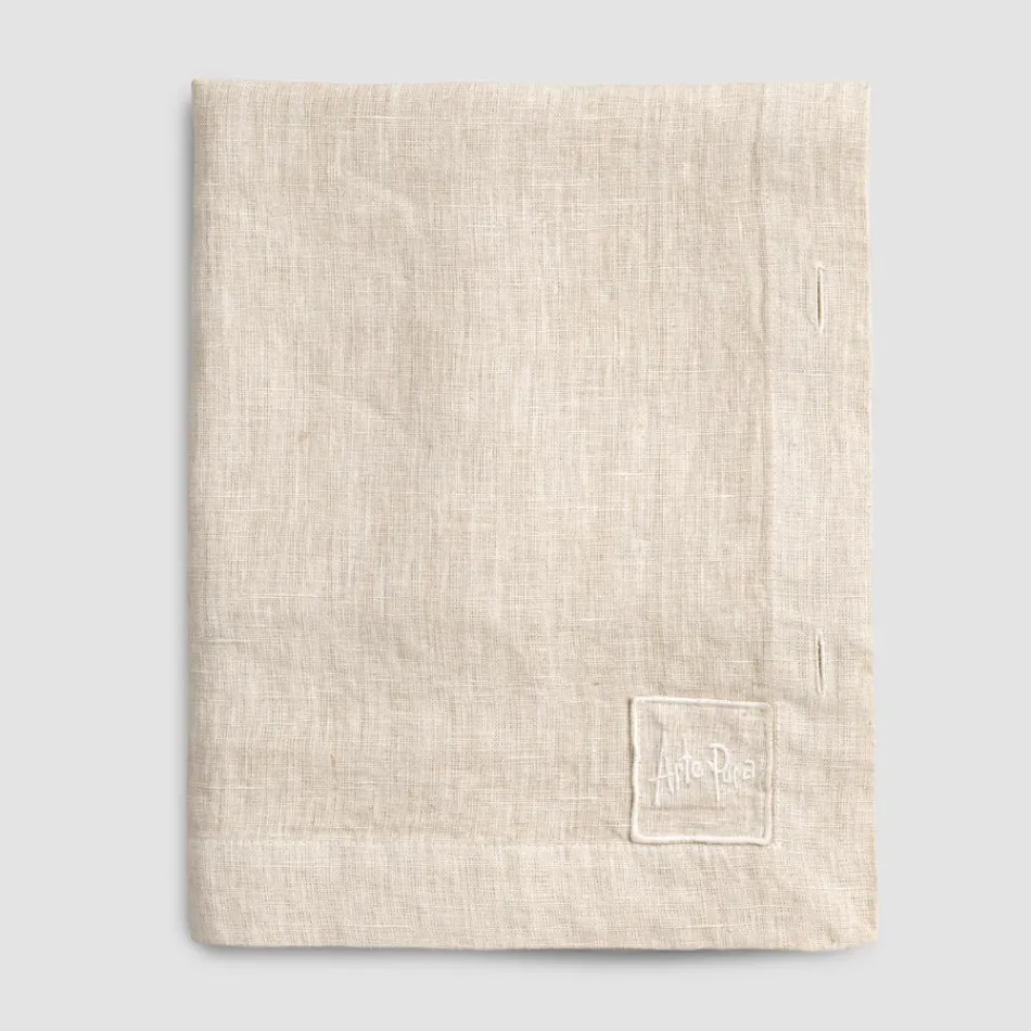 Nappe Modulable en Lin Coloré avec Boutonnières et 10 Boutons - Méditerranée Viadurini