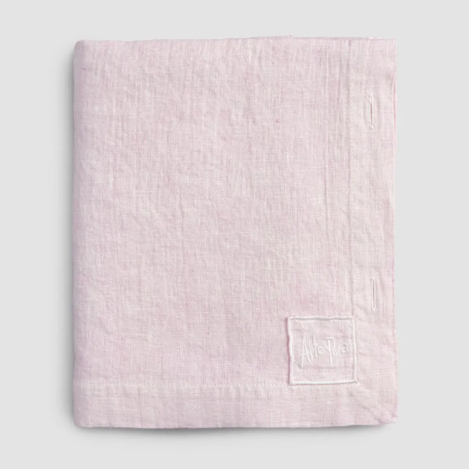 Nappe Modulable en Lin Coloré avec Boutonnières et 10 Boutons - Méditerranée Viadurini