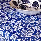 Nappe 100% italienne en lin artisanal avec imprimé à la main en une seule pièce - Marques Viadurini