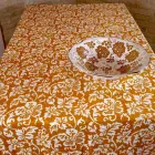 Nappe 100% italienne en lin artisanal avec imprimé à la main en une seule pièce - Marques Viadurini